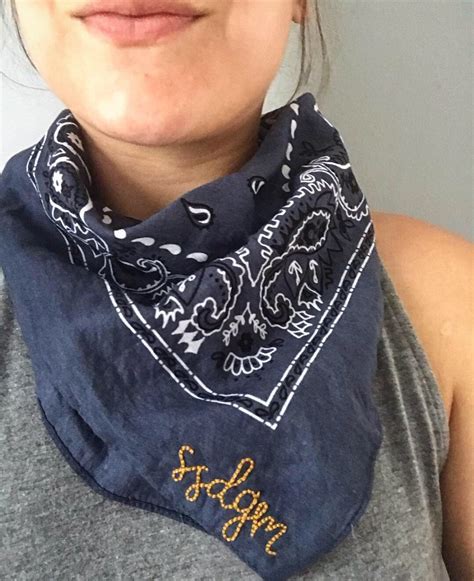 Custom Hand Embroidered Bandanas Etsy