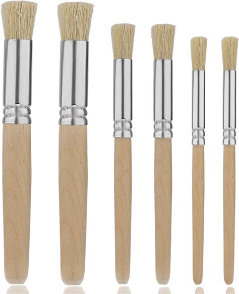 Amazon Pektiftn Pcs Wooden Stencil Brush Set Pure Natural