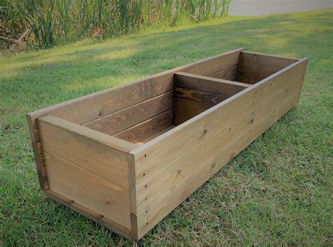 Deep Long Rectangular Wooden Planter Box UK Garden Products