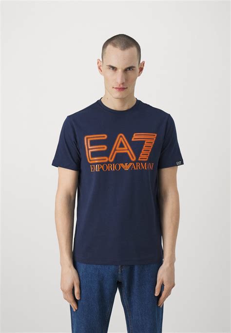 Ea7 Emporio Armani T Shirt Print Navy Dunkelblau Zalando Ch