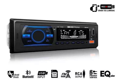 Autoestéreo Bluetooth Soundstream Vm 708b Tamaño De 1 Din Envío gratis