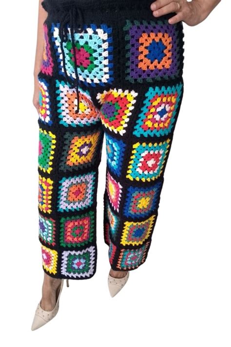 Calça Granny Square em Crochê quadradinho 2023 2024 Elo7