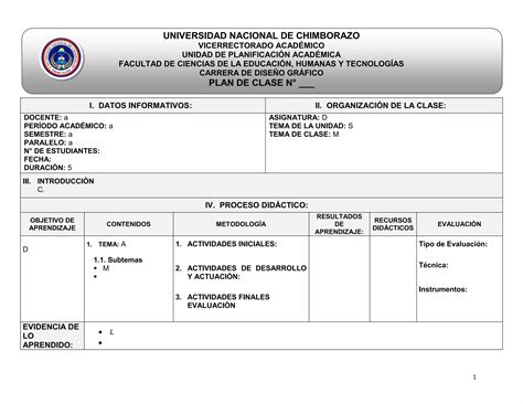 Ejemplos De Plan De Clase De Matematicas 8