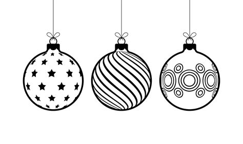 Hanging Christmas Balls Icon Line Christmas Ball Icon In Outline Style