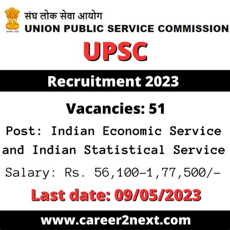 UPSC Examination 2023 | 51 IES & ISS Posts - Career2next