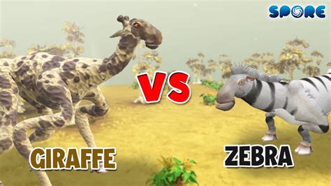 Giraffe Vs Zebra Beast Face Off S E Spore Youtube