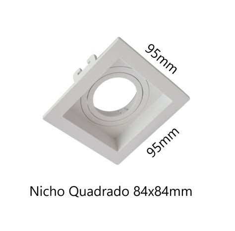 Spot De Embutir Dicroica Quadrado MR16 Face Recuada Branco Arevo