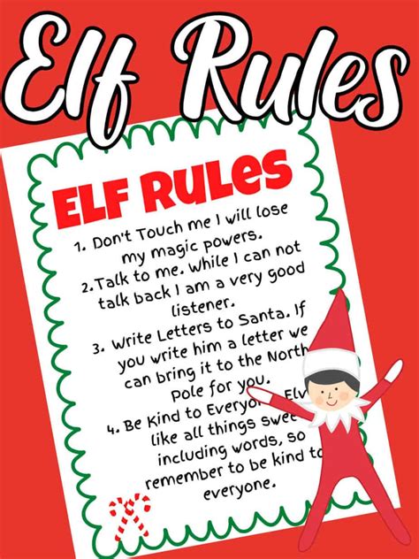 Elf On The Shelf Rules Free Printable