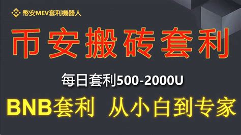 幣安機器人每日套利500u 1000u，mev無風險套利機器人實盤教程｜無風險套利｜搶先交易｜免費試用｜無人值守｜自動搬磚土狗專案量化交易