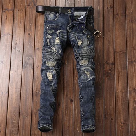 Black Men Distressed Stacked Ripped Jeans Rippedjeans Official Site