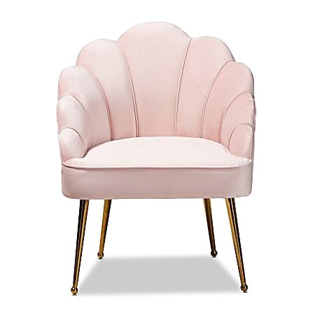 Baxton Studio 10400 Seashell Accent Chair Light Pink Office Depot