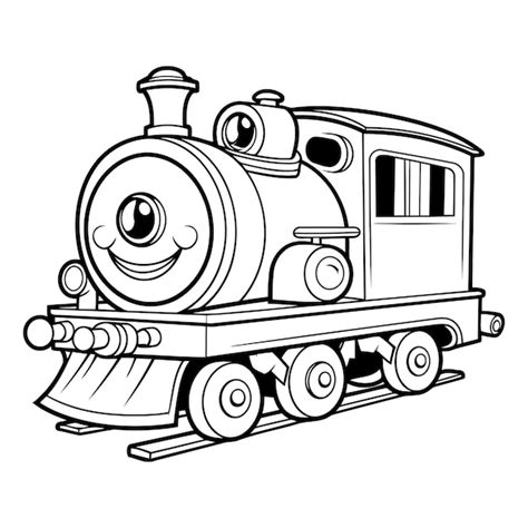 Ilustração de desenho animado do comboio a vapor engraçado ou do tren a