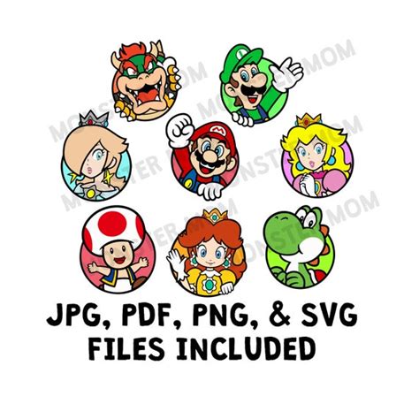 Super Mario LAYERED SVG Mario Icon SVG Bundle Mario Cut | Etsy