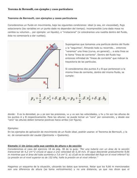 Teorema De Bernoulli Con Ejemplos Y Casos Particulares Apuntes De