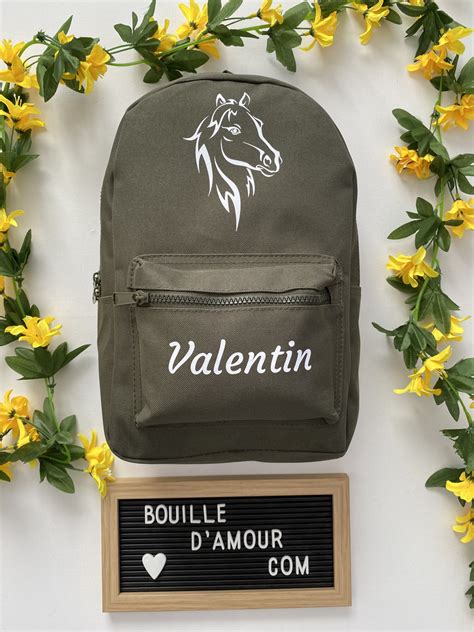 Sac Dos Enfant Personnalis Cheval Bouille D Amour