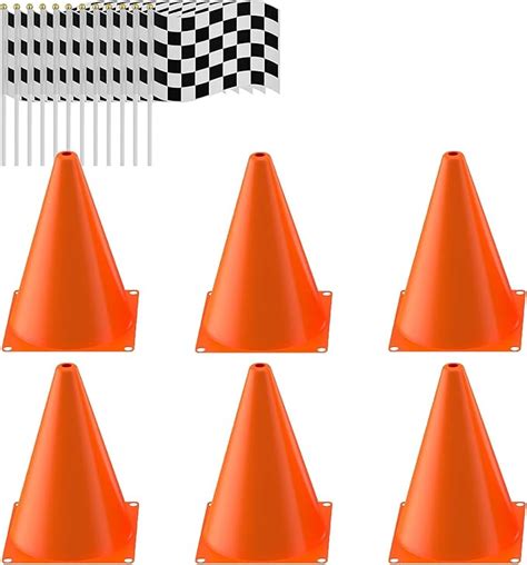 Amazon Traffic Cones With Racing Checkered Flags Traffic Cones