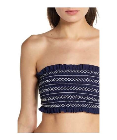 Tory BurchトリーバーチのTory Burch Costa Embroidered Bandeau Bikini Top水着