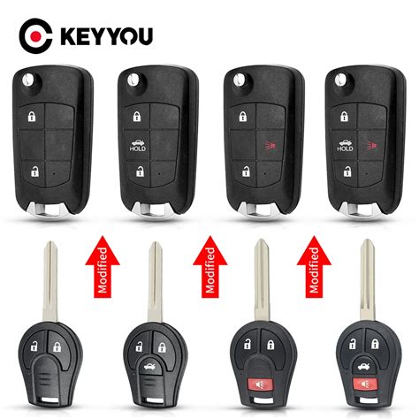 KEYYOU 2 3 4 Taste Ge Ndert Flip Remote Blank Fall Folding Auto Schl