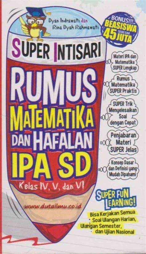 Jual Buku Super Intisari Rumus Dan Hafalan Ipa Sd Kelas Iv V Dan Vi Di