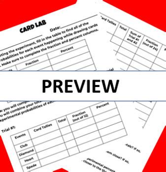 Theoretical Vs Experimental Labs Bundle By Making Math Matter With Mrs