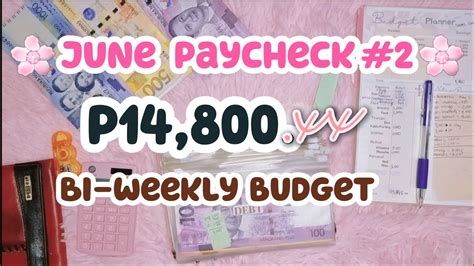 June Budgeting Paycheck Cash Stuffing My P Income Budget