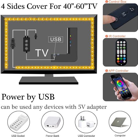 Zokon Retroiluminaci N Led Para Tv Luces De Pies Para Tv Con