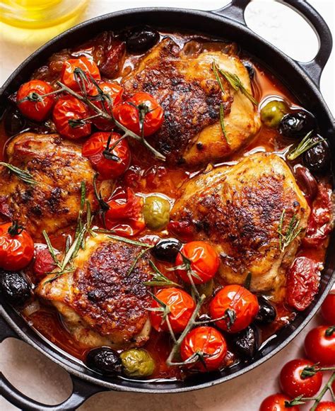 Chicken With Chorizo Tomatoes And Olives Recipe The Feedfeed