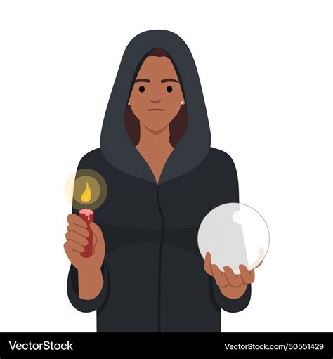 Gypsy fortune teller with crystal ball Royalty Free Vector