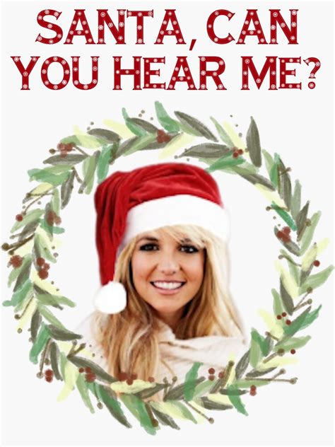 "Santa, Can You Hear Me? - For Celebrating a Very Britney Christmas (Red Text)" Sticker by ...