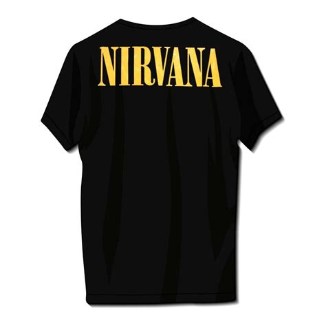 Camiseta Nirvana Sorriso Amarelo Smile Preta De Banda Rock Masculina E