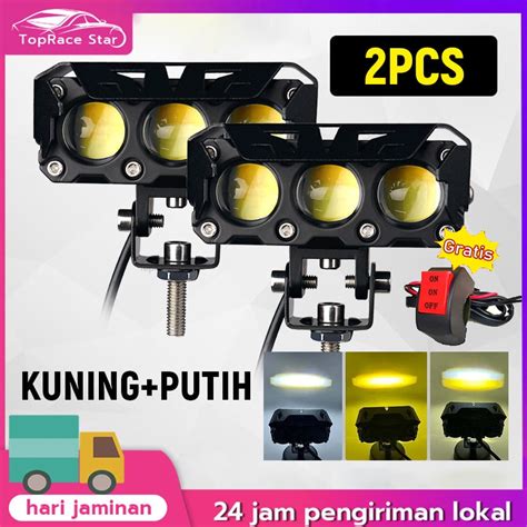 Jual Lampu SQL 3 Mata LED Tembak Laser Foglamp Mobil Motor Lampu Tembak