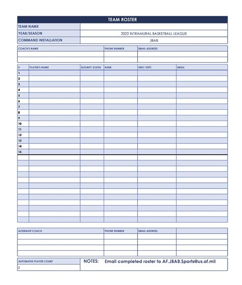 40 Roster Templates in Excel (for Team, Class, Baseball...)