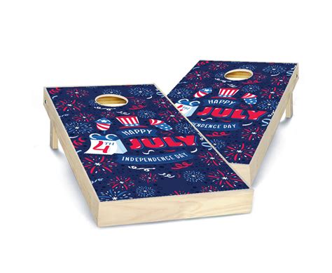 "Happy 4th of July Illustration" Cornhole Boards – cornhole.com