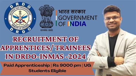 Recruitment Of Apprentices Trainees In Drdo Inmas Rs Pm