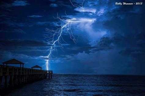 Dramatic Photo Of Lightning Hitting The Juno Beach Pier Last Night By Bobby Wummer Juno Beach