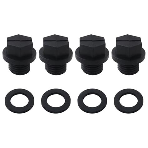 GRABOTE 4 Pack Black SPX1700FG Pool Pump Pipe Plug And Gasket Drain