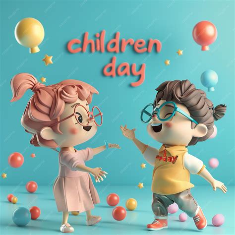 Premium Photo | 3d rendered photos of children playing together ...