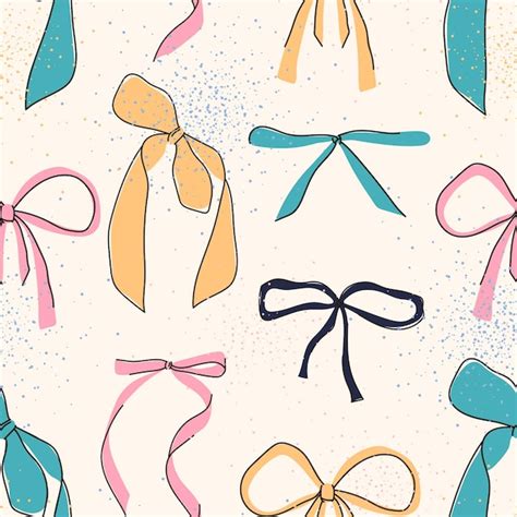 Premium Vector Seamless Pattern Of Bows Pattern Of Colorful Bows