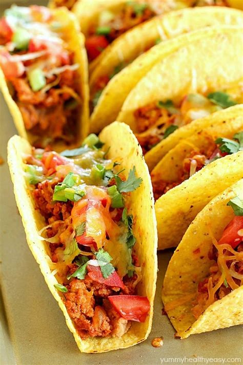 Layered Oven Baked Ground Turkey Tacos Yummy Healthy Easy