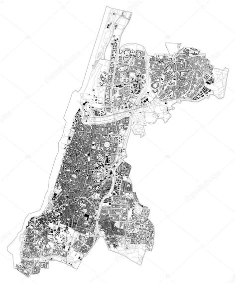 Mapa Sat Lite De Tel Aviv Y Edificios Israel Mapa De Carreteras