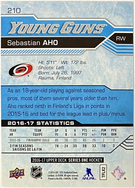 Sebastian Aho Upper Deck Series Hockey Carolina Hurricanes