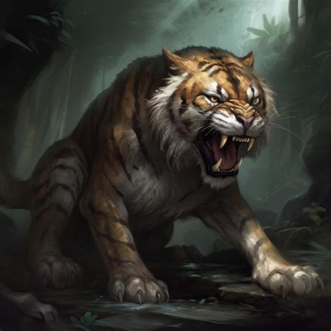 premium photo  tiger   big mouth   big mouth