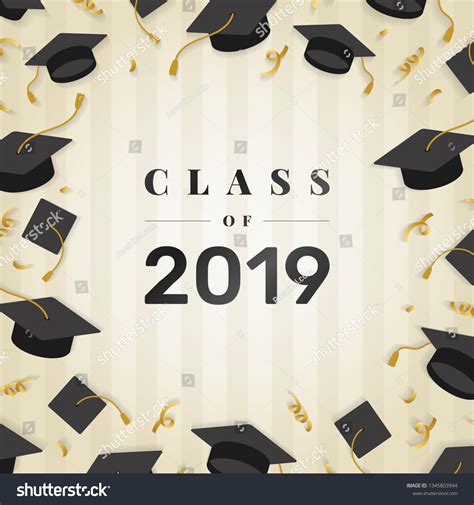 Graduation Class 2019 Vector Stock Vector Royalty Free 1345803944