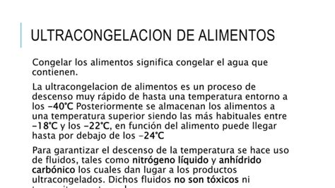 Ultracongelación de alimentos PPT