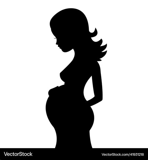 Silhouette Of Pregnant Woman 1 Royalty Free Vector Image