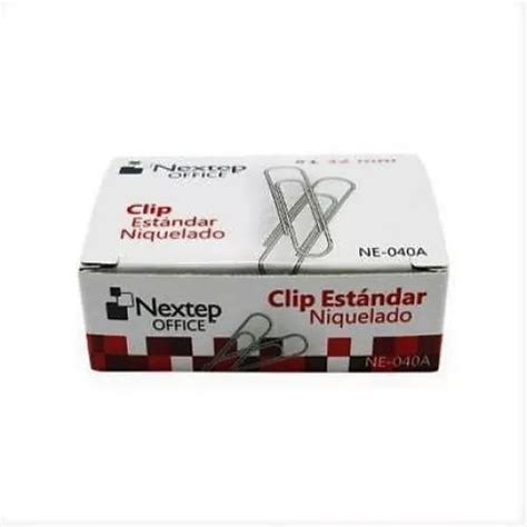 Clip Estándar Niquelado Nextep 32mm C 10 100 Clips C u v Color Gris