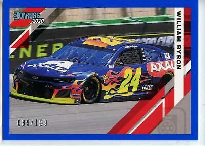 2020 Donruss Racing NASCAR BLUE Parallel 100 William Byron 89 199 EBay