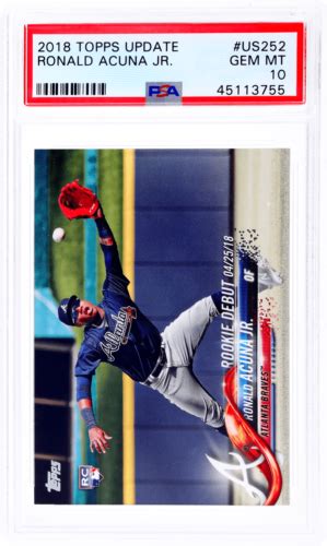 2018 Topps Update Ronald Acuna Jr US252 PSA 10 Rookie RC EBay