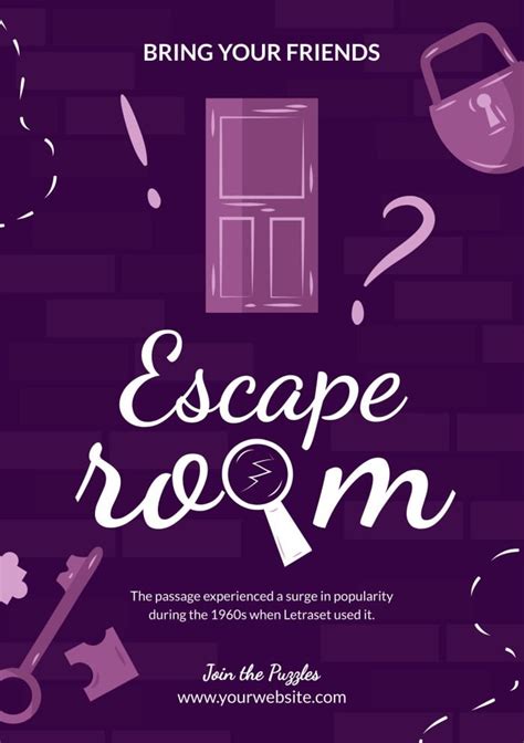 Personalize And Get This Flat Hand Drawn Bring Your Friends Escape Room Invitation Template