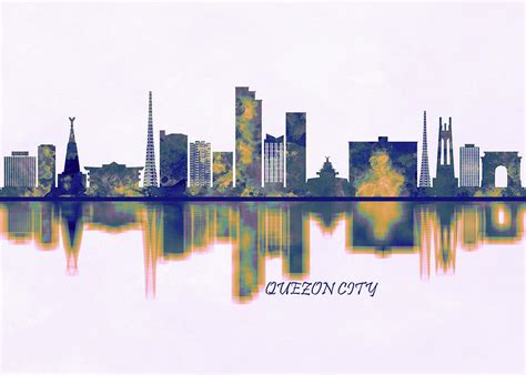 Quezon City Skyline Mixed Media by NextWay Art - Fine Art America